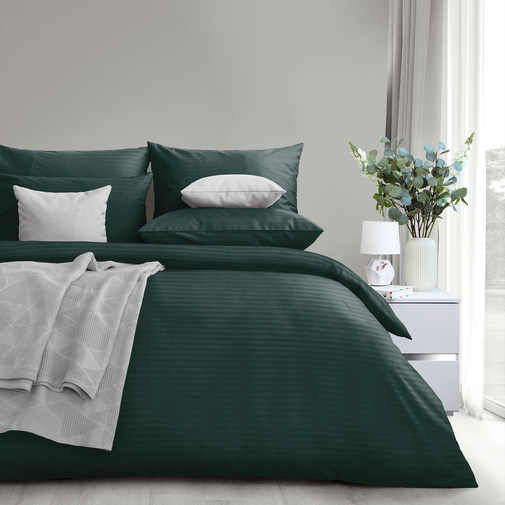 КПБ евро страйп-сатин Verossa Stripe <70274 Dark green>